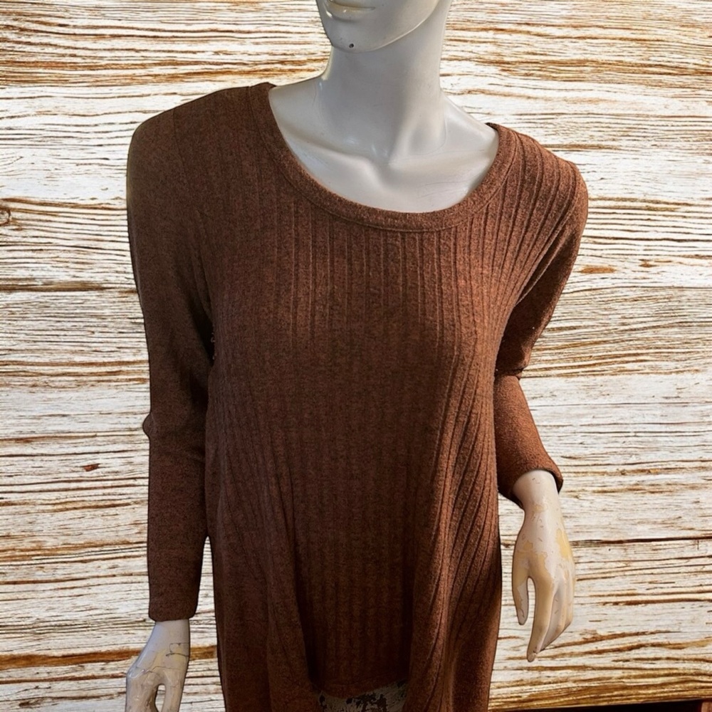 ❄️ 50% off winter Bally & Millie ribbed boho bohemian crewneck lounge top S/M